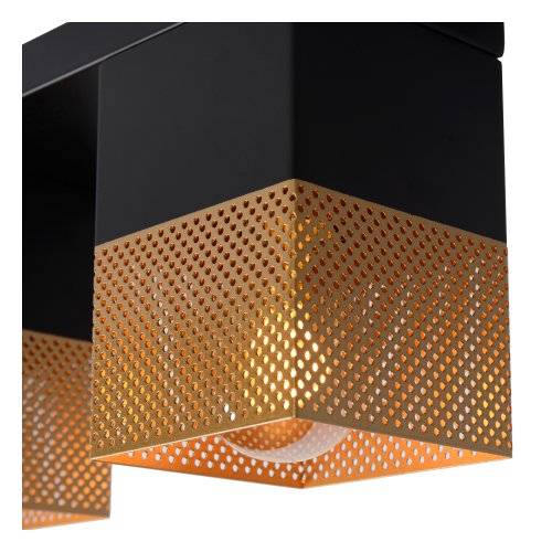 LUCIDE RENATE Ceiling Light  2x E27/40W Black/Gold - obrázek