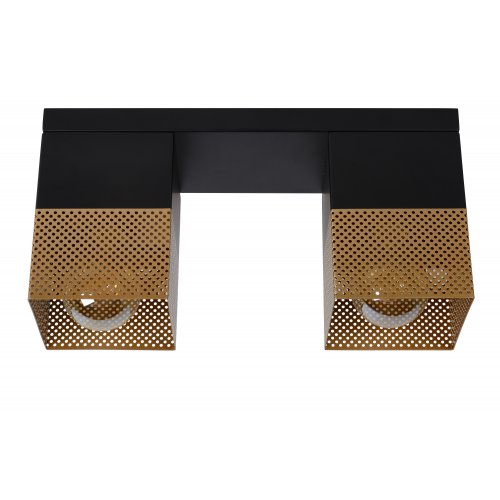 LUCIDE RENATE Ceiling Light  2x E27/40W Black/Gold - obrázek