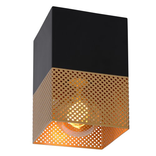 LUCIDE RENATE Ceiling Light  1x E27/40W Black/Gold - obrázek