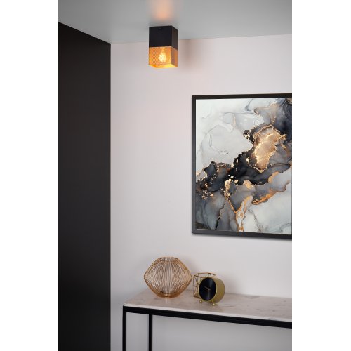 LUCIDE RENATE Ceiling Light  1x E27/40W Black/Gold - obrázek