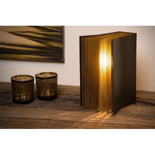 LUCIDE LIVRET Table lamp E14/40W Black/Gold stolní lampa - obrázek