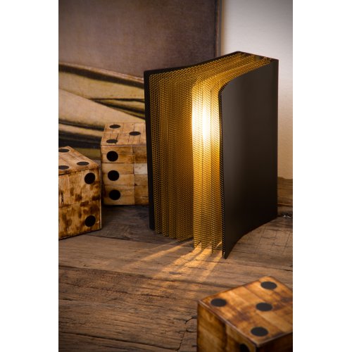 LUCIDE LIVRET Table lamp E14/40W Black/Gold stolní lampa - obrázek