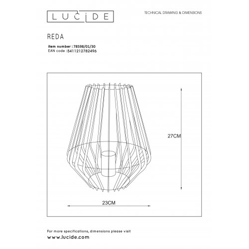 LUCIDE JANY Table lamp E14/40W Black/Smoke glass stolní lampa - obrázek