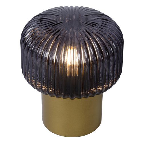 LUCIDE JANY Table lamp E14/40W Matt Gold/Smoke glass stolní lampa - obrázek